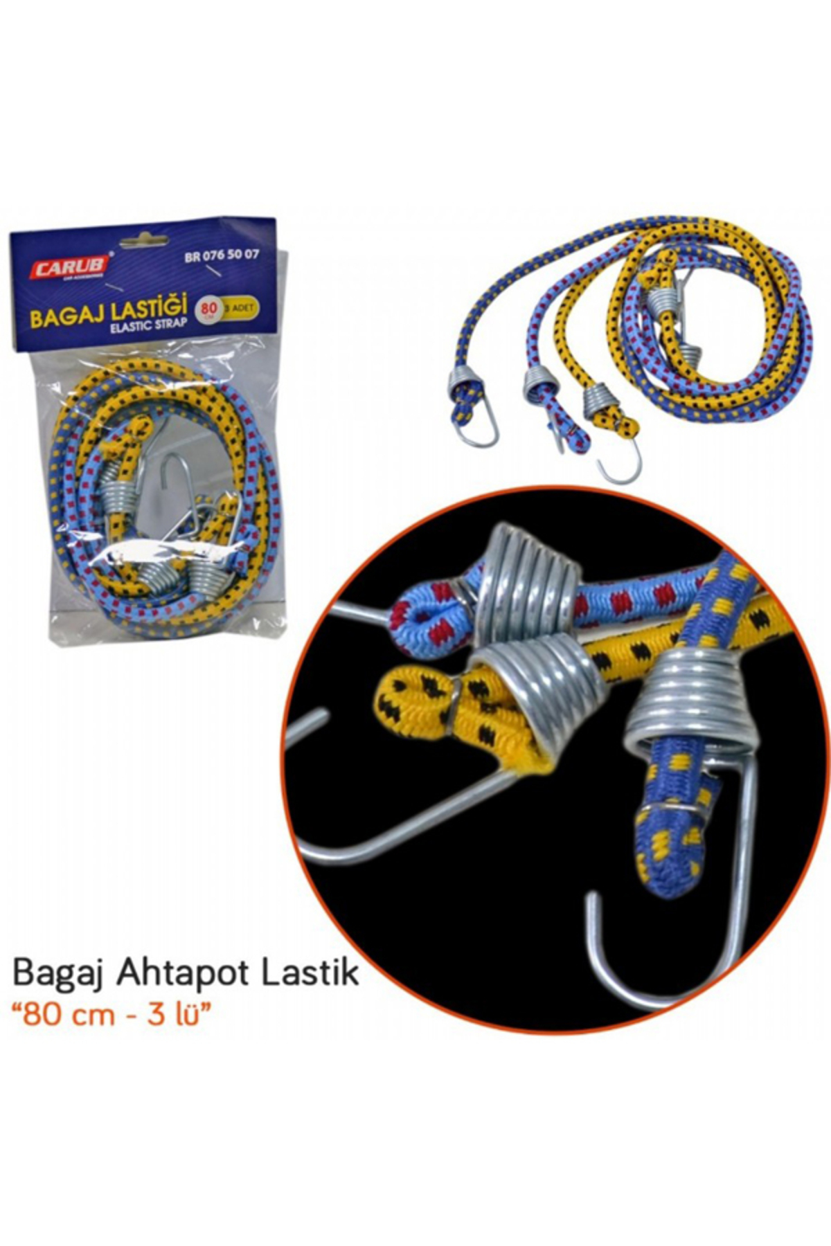 Araba Bagajı organize Lastiği 3 lü paket 80 cm. Bisiklet lastiği renkli lastik Güvenli Perf