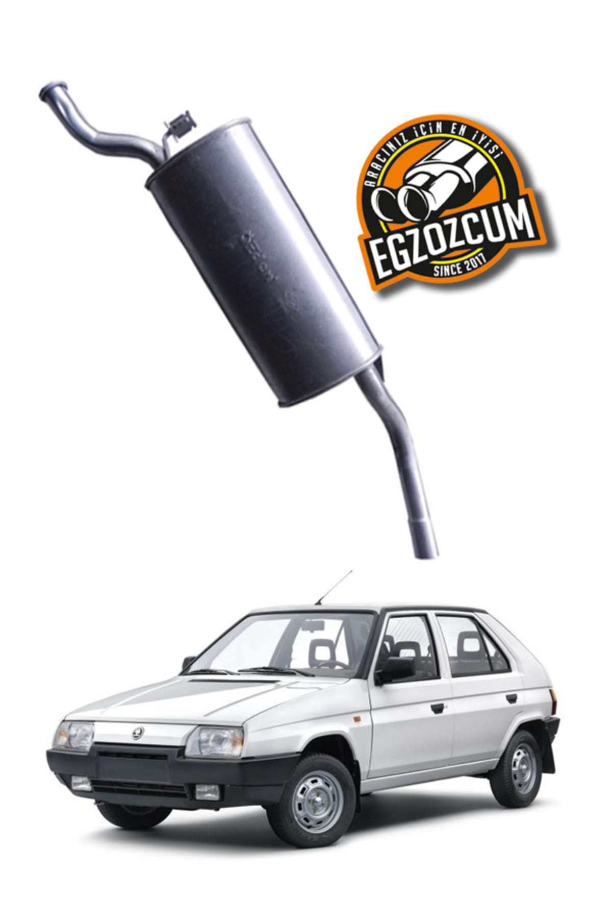 Rear muffler exhaust compatible with Skoda Favorit 89-92