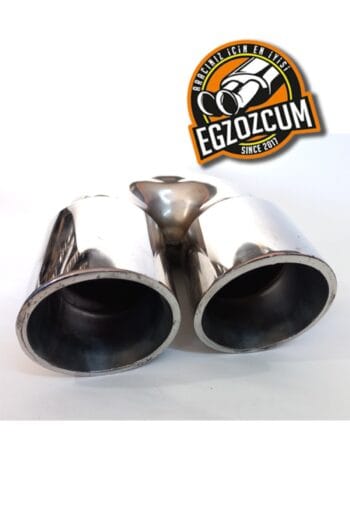 76 mm "Tam Krom" Paslanmaz Çiftli Sağ Egzoz Ucu — Saf Çelik Şıklığı