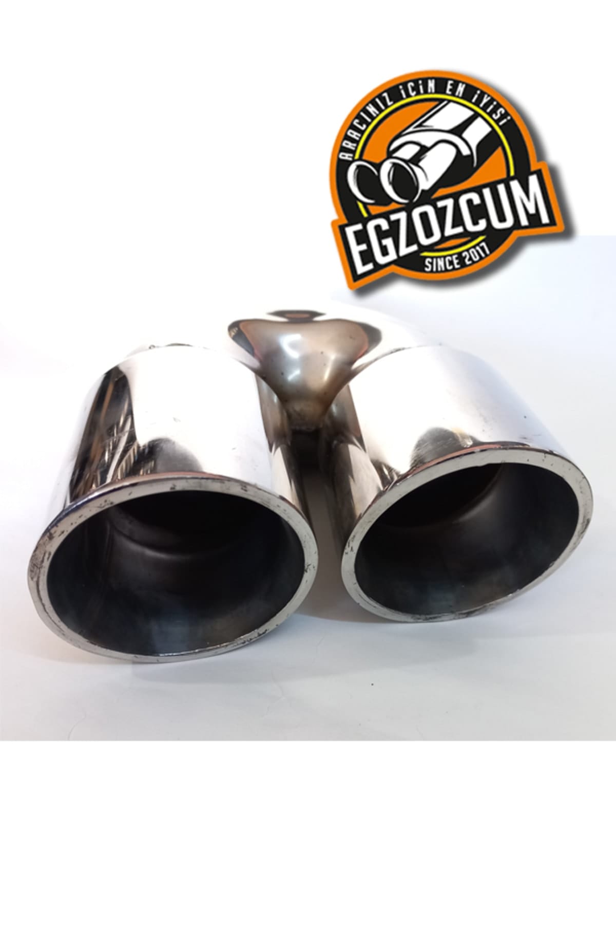 76 mm "Tam Krom" Paslanmaz Çiftli Sağ Egzoz Ucu — Saf Çelik Şıklığı 1 76 mm "tam krom" paslanmaz çiftli sağ egzoz ucu — saf çelik şıklığı 1