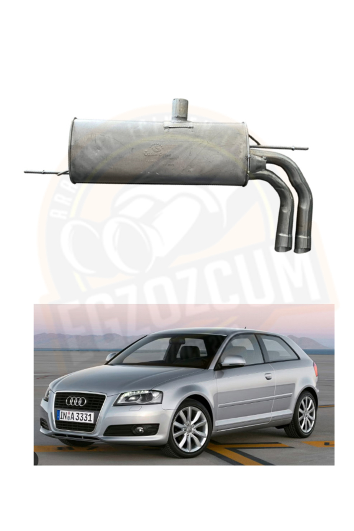 Audi A3 - Leon Fr-Golf 7 çift çıkışlı arka susturucu egzoz eksoz Güvenli