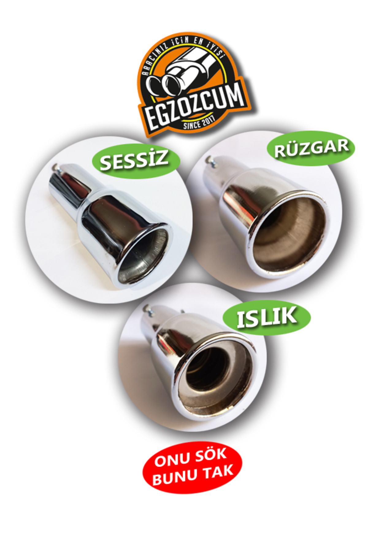 60 mm. 3 Lü Vidalı nikelaj uç takımı sessiz/rüzgar sesli/ıslık sesli tak-sök ( açiklamayi okuyun )