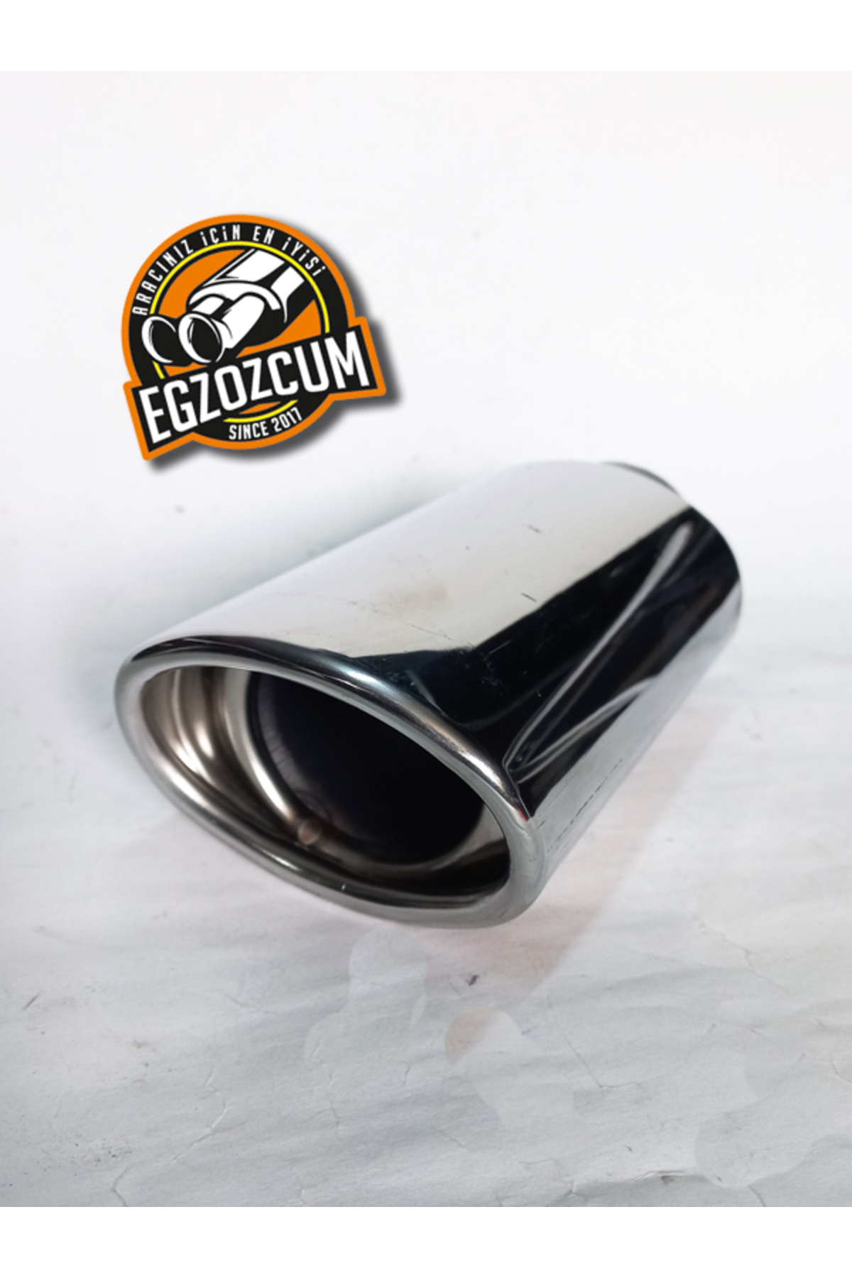 51 Mm Tekli Krom Oval Uzun Yassı Kesik Dolu Sessiz Egzoz Ucu