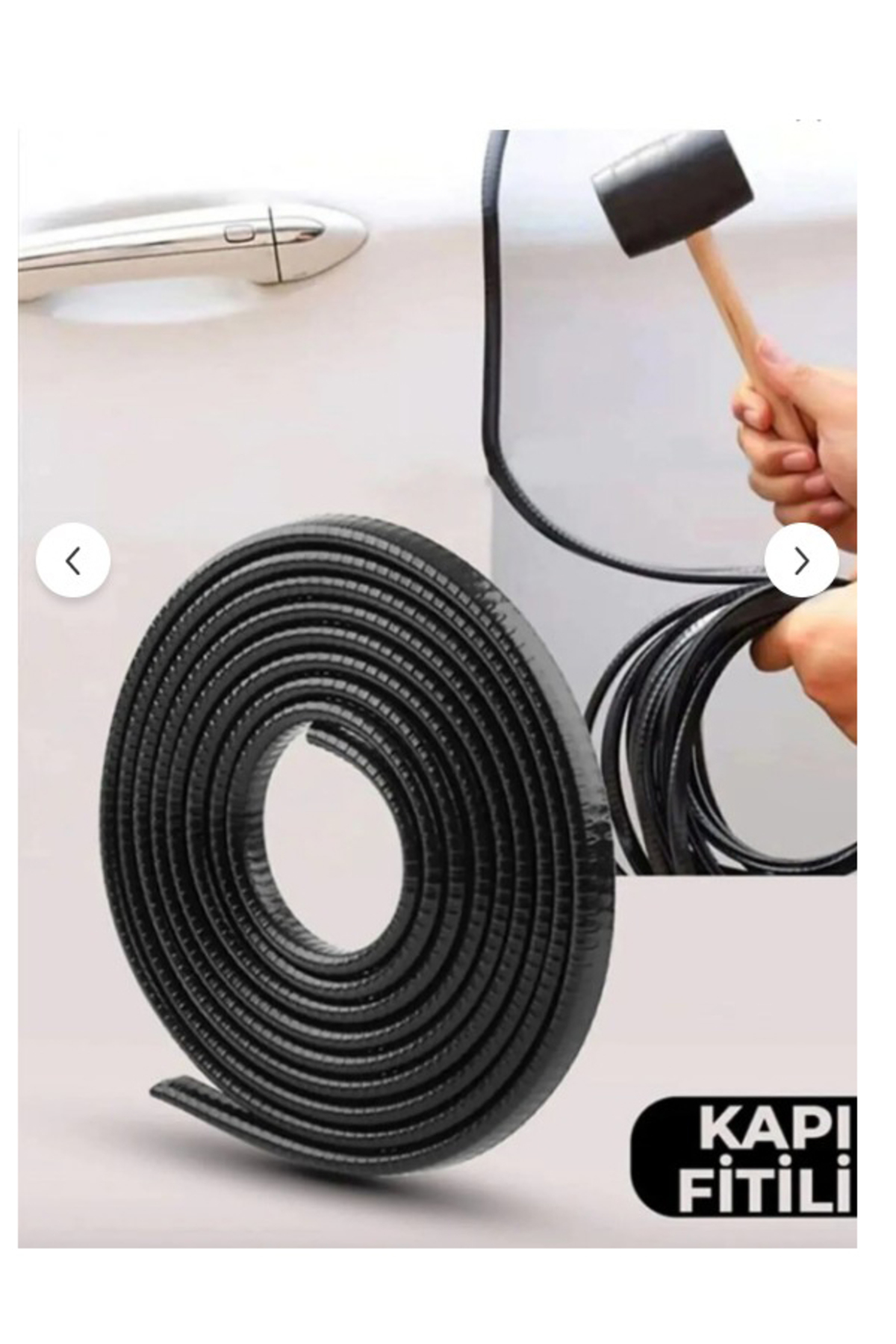Oto Araba Kapı Koruma Fitili SİYAH 5 metre Parlak Renk Çarpma Çizilme Önleyici Fitil Güvenl