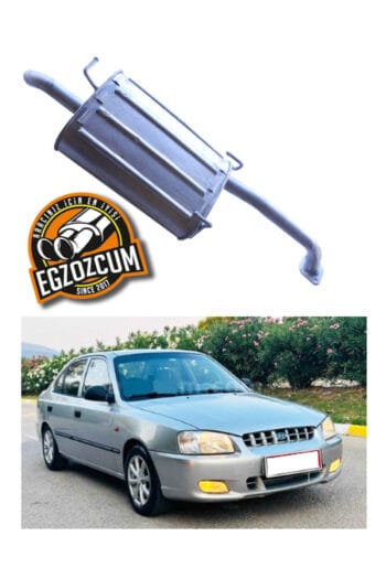 Hyundai Accent Admira Uyumlu Arka Susturucu Egzoz Eğri Çıkışlı 1999-2002