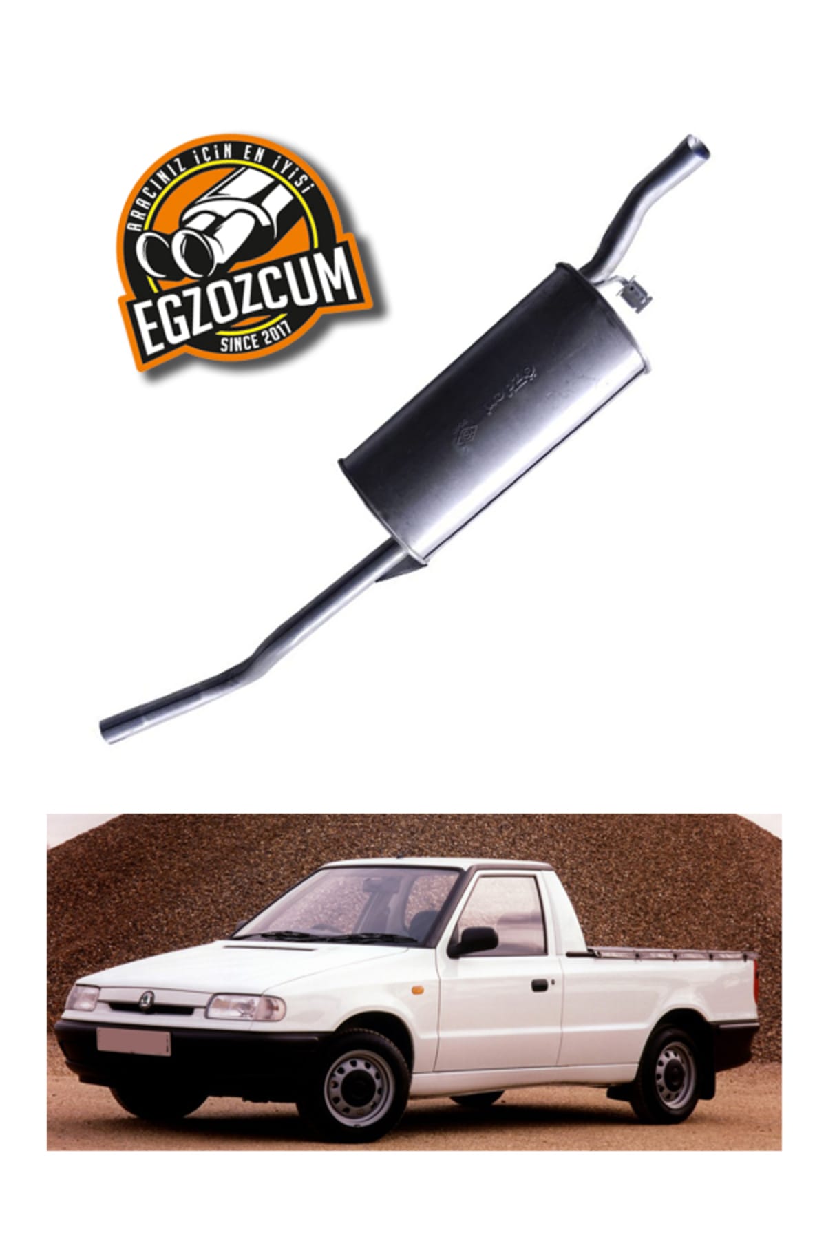 Skoda Felicia Pickup Pikap 1.3 - 1.6i Uyumlu Arka Susturucu Egzoz 94-01