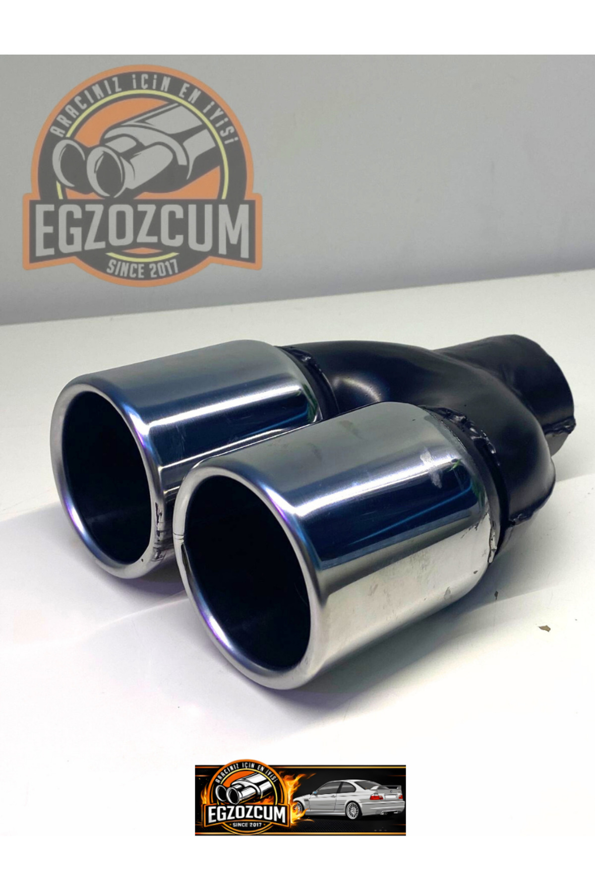 | 76 Mm Krom Düz Eşit (Dual) Universal Paslanmaz Egzoz Ucu