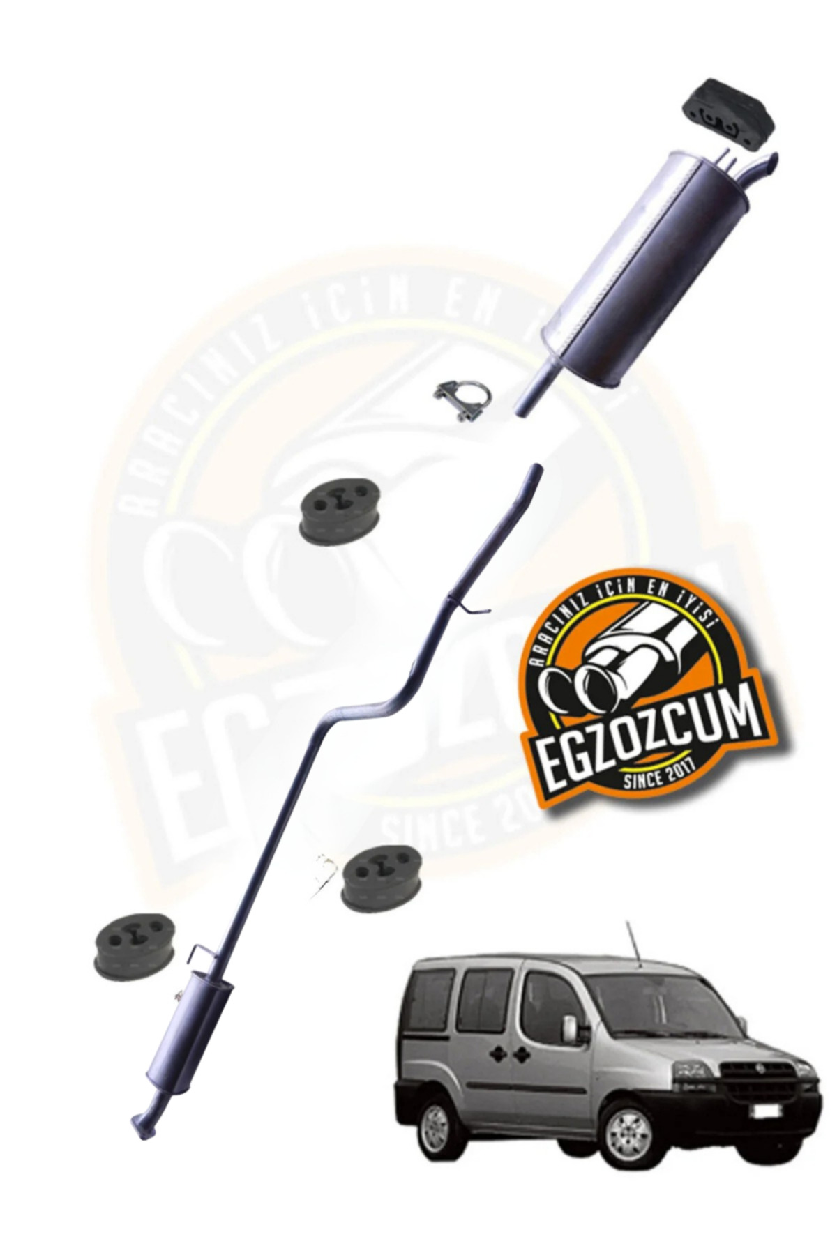 Doblo 1.3 - 1.6 - 1.9 JTD/Multijet Uyumlu Orta + Arka Susturucu + Bağlantı Elemanlı Güvenli