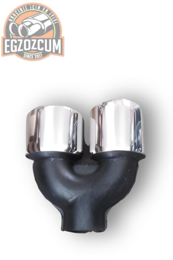 | 90 Mm Yassı Oval Çiftli Sağ Çıkışlı Egzoz Ucu - İçi Boş Paslanmaz Model (1 Adet)