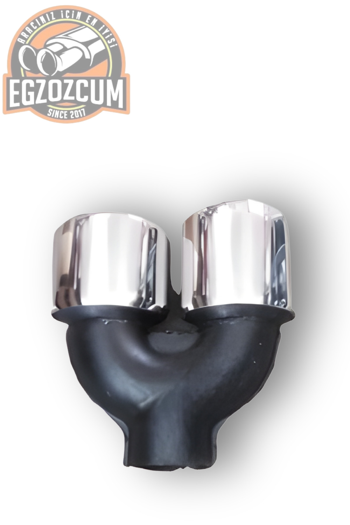 | 90 Mm Yassı Oval Çiftli Sağ Çıkışlı Egzoz Ucu - İçi Boş Paslanmaz Model (1 Adet)