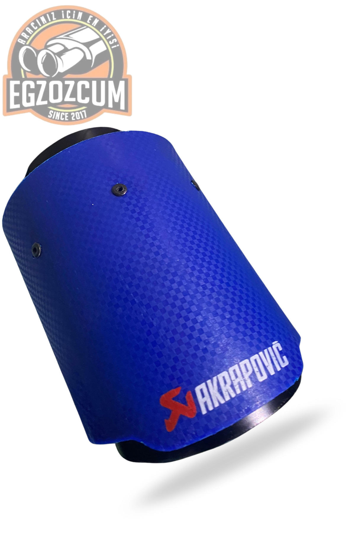 90 mm Akrapovic Egzoz Ucu Mavi Çıkışlı Karbon Görünümlü Paslanmaz Güvenli